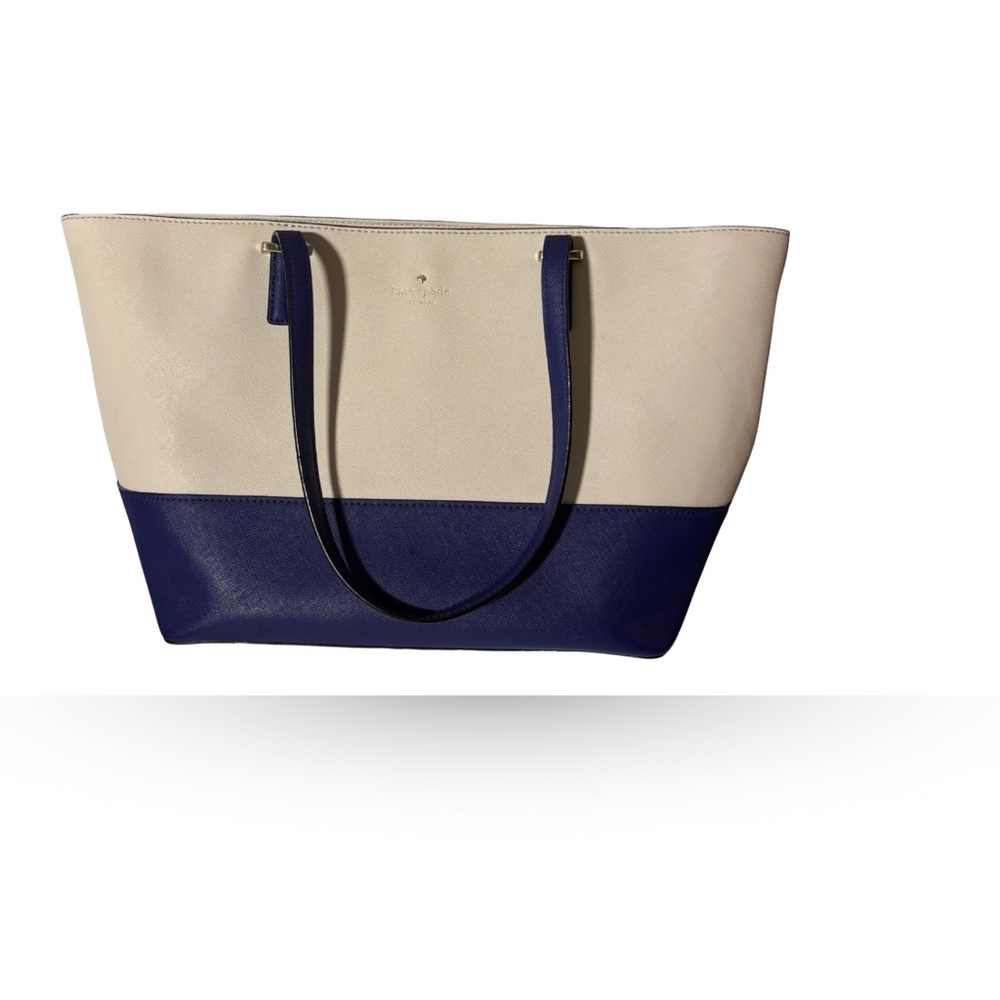 Kate Spade Two-Tone Cream and Navy Tote